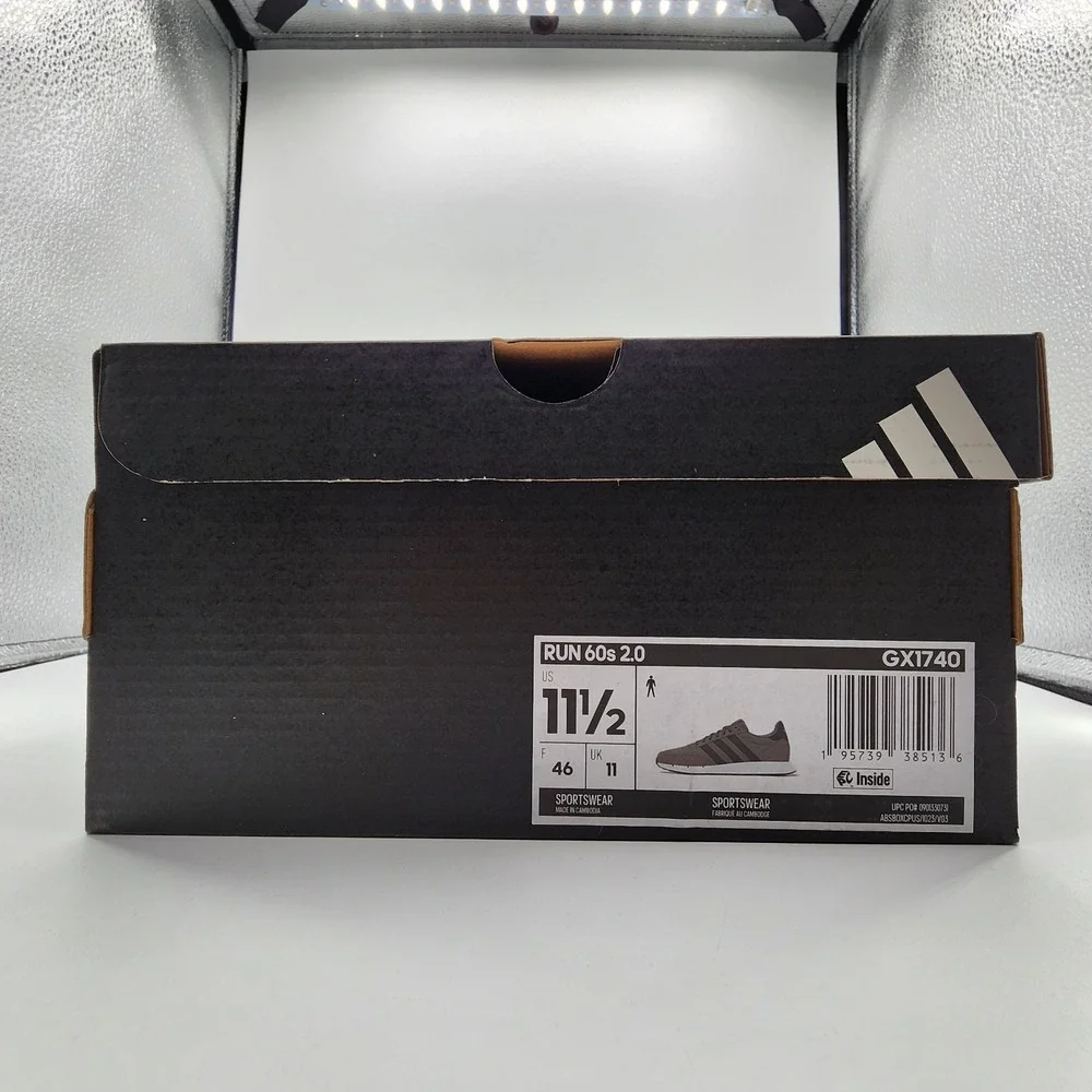 adidas Run 60s 2.0 Shoes Mens 11.5 Grey‎ Four Carbon Running Sneaker GX1740 NEW